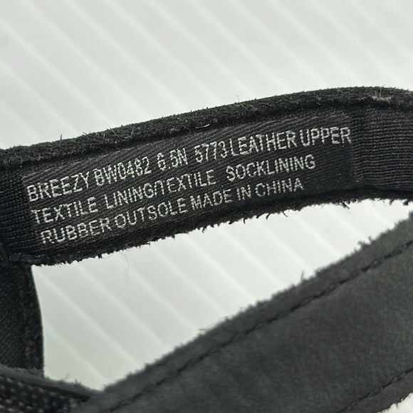 ABEO Breezy Black Leather Adjustable Sandals (6.5) - Picture 4 of 8